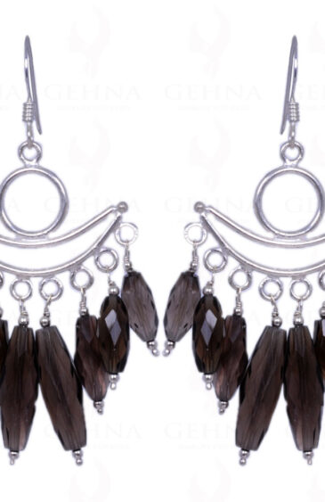 Smoky Topaz Gemstone Earrings Made In .925 Solid Silver ES-1325