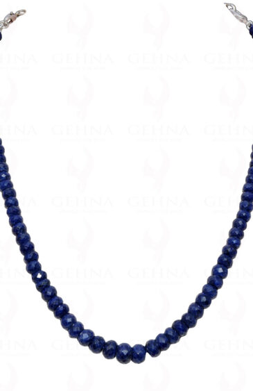 Blue Sapphire Gemstone Faceted Bead Necklace NP-1325