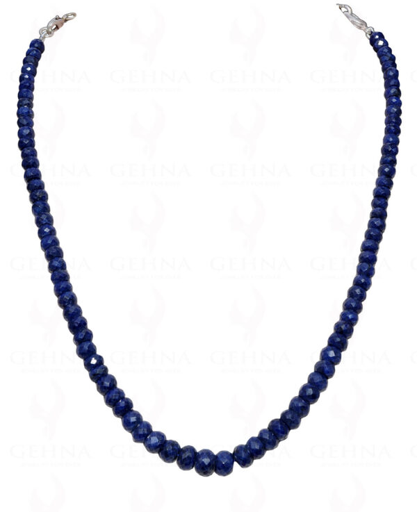 Blue Sapphire Gemstone Faceted Bead Necklace NP-1325