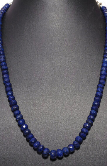 Blue Sapphire Gemstone Faceted Bead Necklace NP-1325