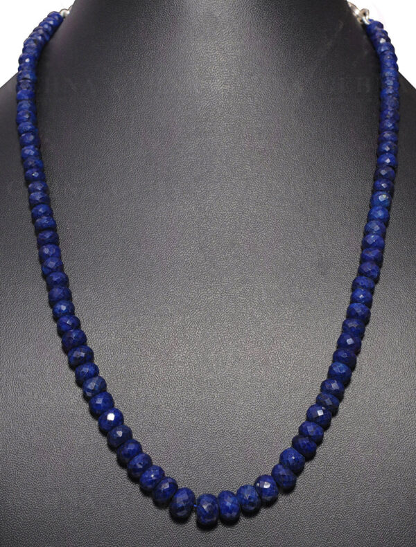 Blue Sapphire Gemstone Faceted Bead Necklace NP-1325