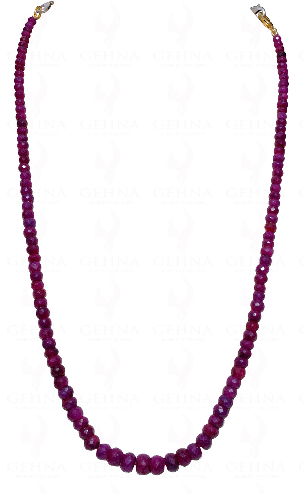 Ruby Gemstone Faceted Bead Necklace NP-1326