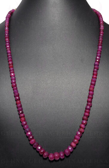 Ruby Gemstone Faceted Bead Necklace NP-1326