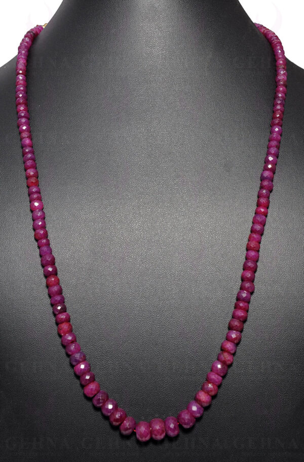 Ruby Gemstone Faceted Bead Necklace NP-1326