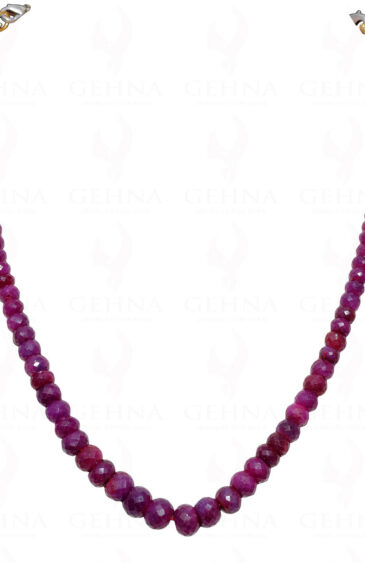 Ruby Gemstone Faceted Bead Necklace NP-1332