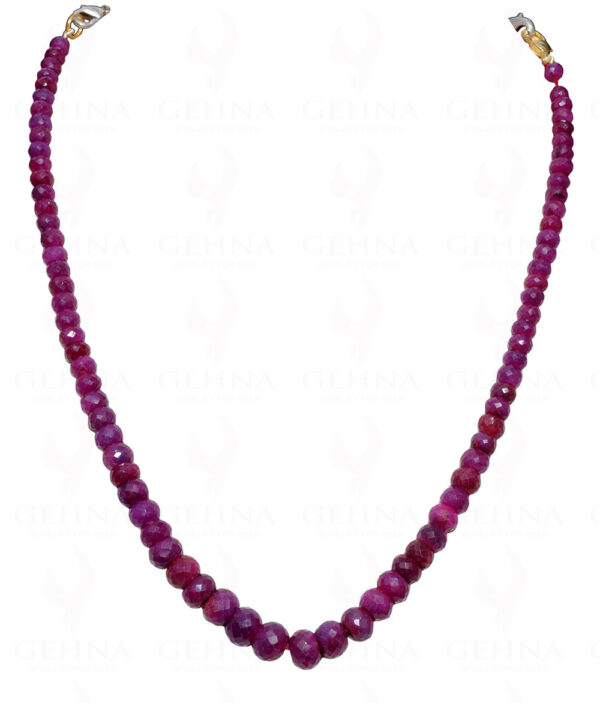 Ruby Gemstone Faceted Bead Necklace NP-1332