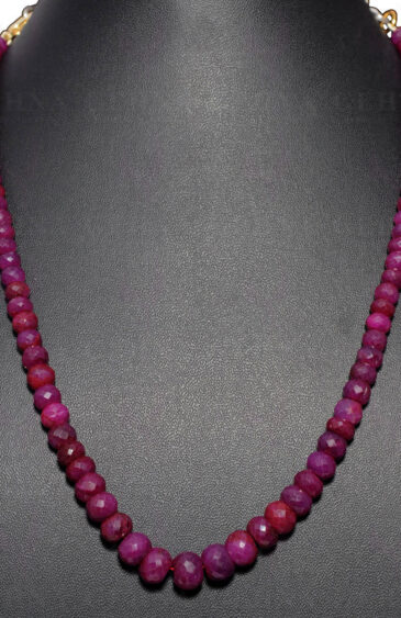 Ruby Gemstone Faceted Bead Necklace NP-1332