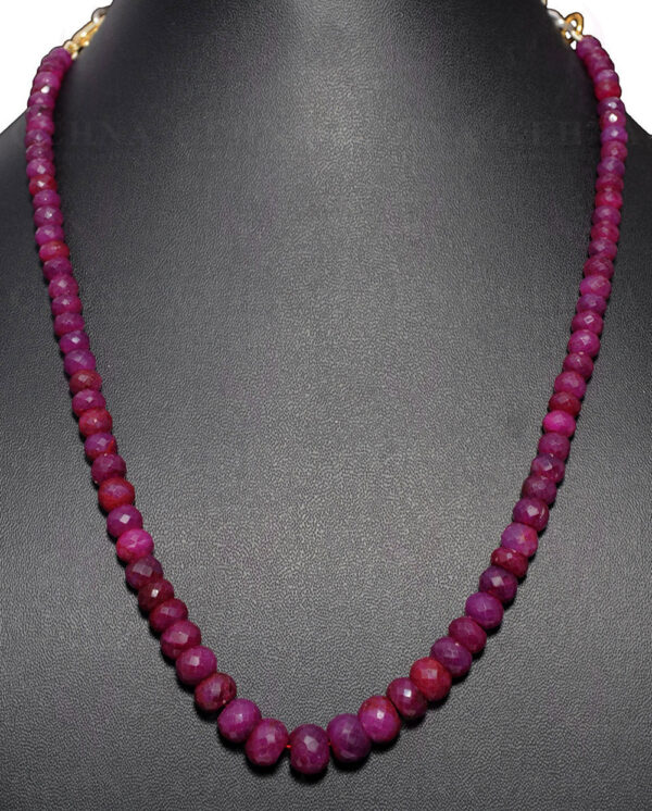 Ruby Gemstone Faceted Bead Necklace NP-1332