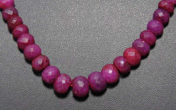 Ruby Gemstone Faceted Bead Necklace NP-1332