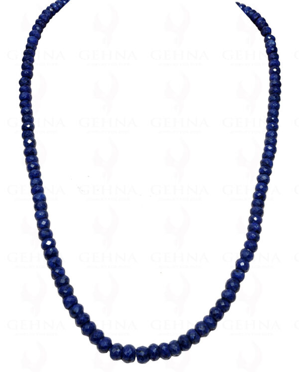 22" Inches Blue Sapphire Gemstone Faceted Bead Necklace NP-1335