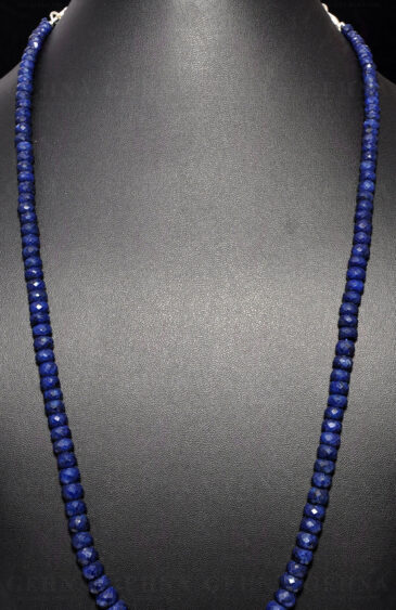 22″ Inches Blue Sapphire Gemstone Faceted Bead Necklace NP-1335
