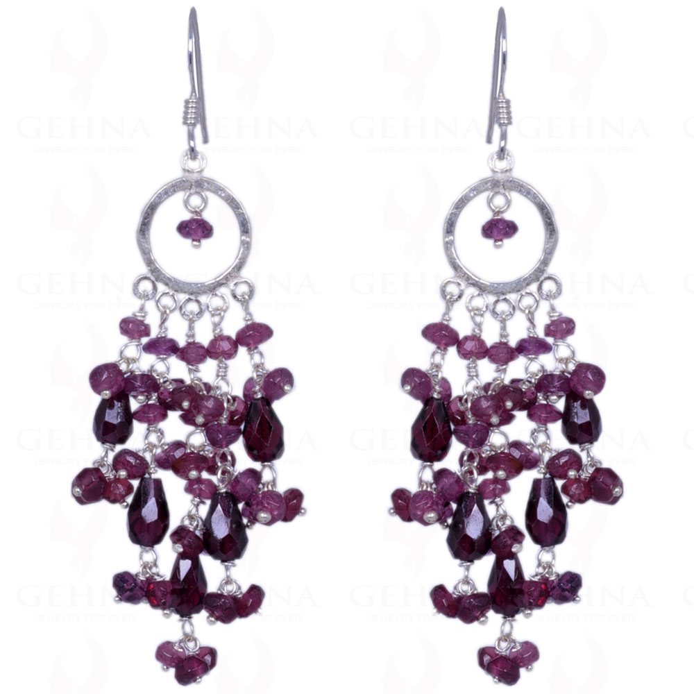 Red Garnet Gemstone Earrings Made In .925 Sterling Silver ES-1338