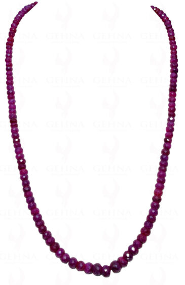 24″ Inches Ruby Gemstone Faceted Bead Necklace NP-1338