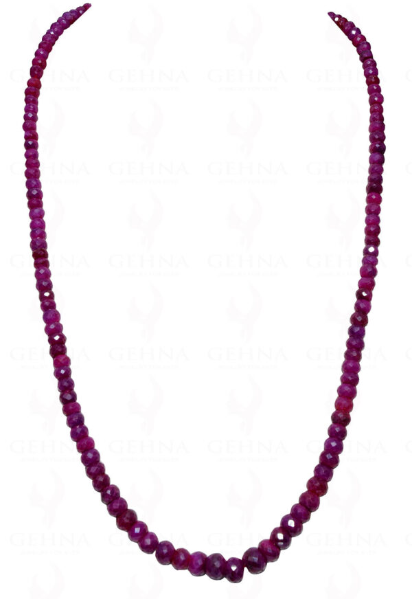 24" Inches Ruby Gemstone Faceted Bead Necklace NP-1338