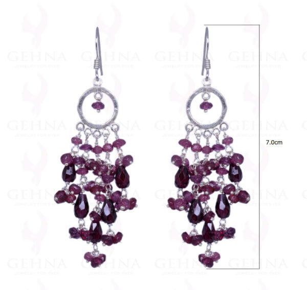 Red Garnet Gemstone Earrings Made In .925 Sterling Silver ES-1338