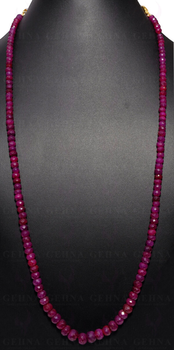 24" Inches Ruby Gemstone Faceted Bead Necklace NP-1338