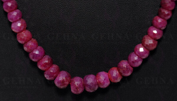 24" Inches Ruby Gemstone Faceted Bead Necklace NP-1338