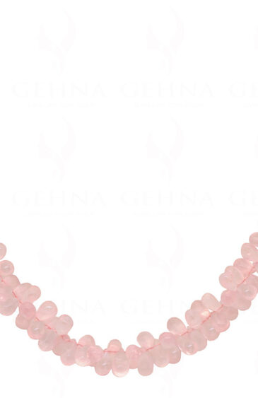Rose Quartz Gemstone Teardrop Shaped Bead Strand Necklace NS-1341