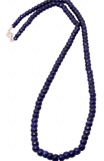 26″ Inches Blue Sapphire Gemstone Faceted Bead Necklace NP-1341