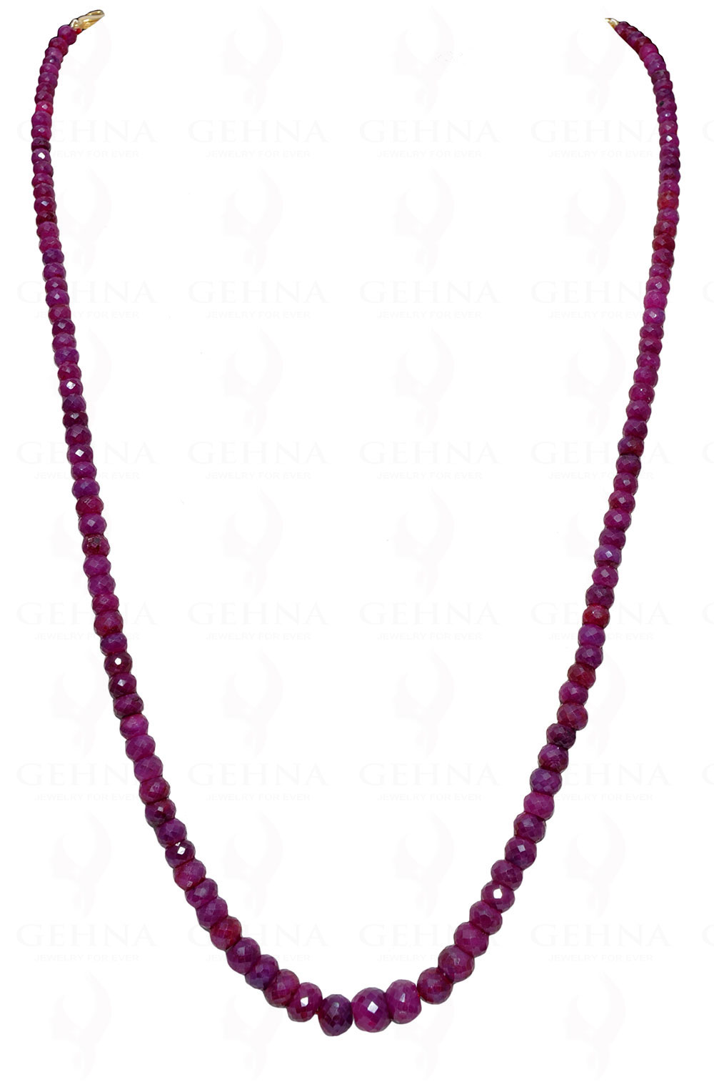 22″ Inches Ruby Gemstone Faceted Bead Necklace NP-1343