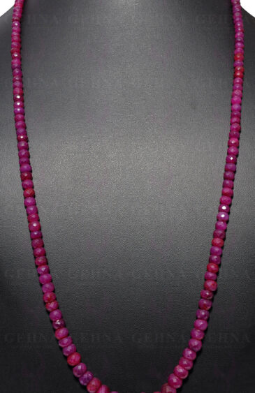 22″ Inches Ruby Gemstone Faceted Bead Necklace NP-1343