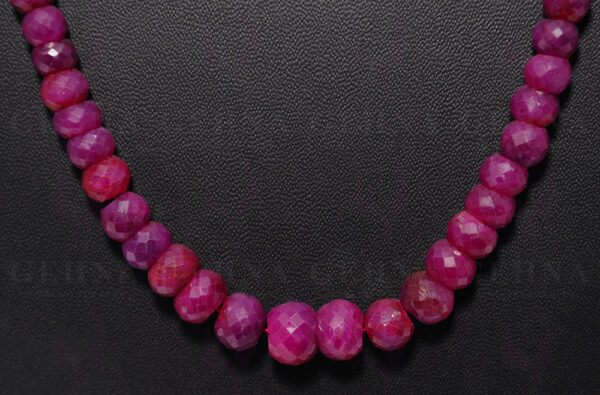 22" Inches Ruby Gemstone Faceted Bead Necklace NP-1343