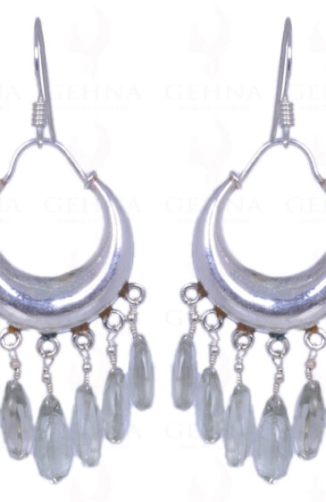 Green Amethyst Gemstone Drops Earrings Made In .925 Sterling Silver ES-1344