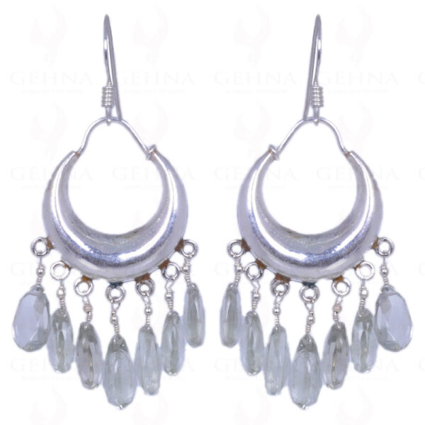 Green Amethyst Gemstone Drops Earrings Made In .925 Sterling Silver ES-1344