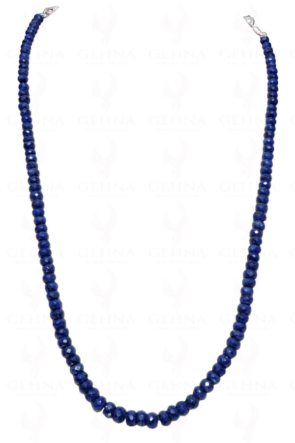 Blue Sapphire Gemstone Faceted Bead Necklace NP-1344