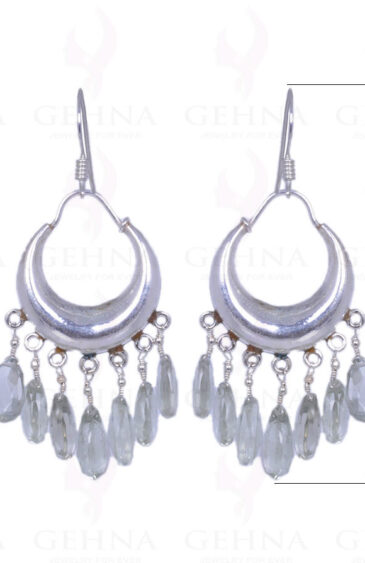 Green Amethyst Gemstone Drops Earrings Made In .925 Sterling Silver ES-1344