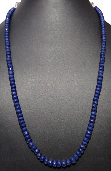 Blue Sapphire Gemstone Faceted Bead Necklace NP-1344