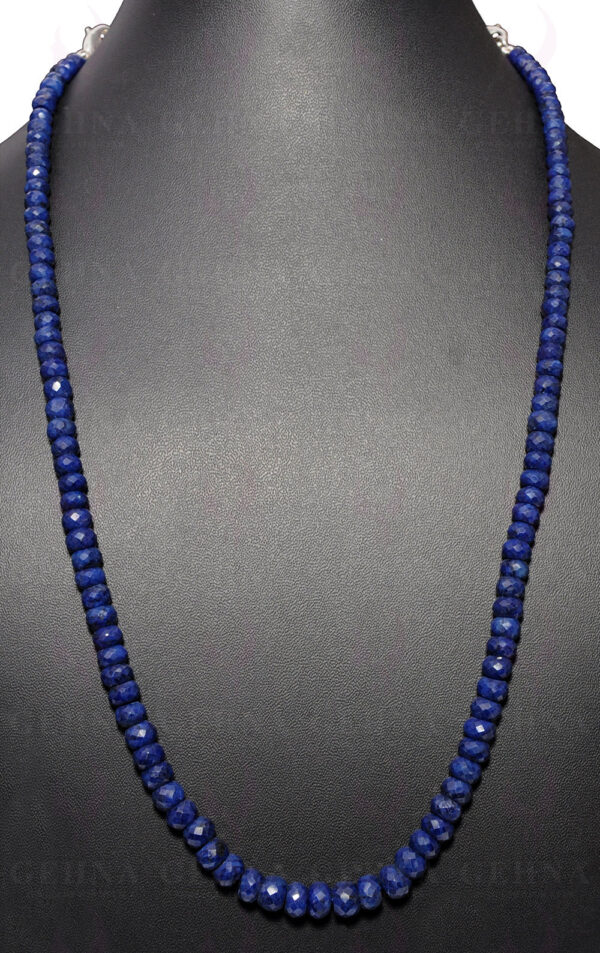 Blue Sapphire Gemstone Faceted Bead Necklace NP-1344