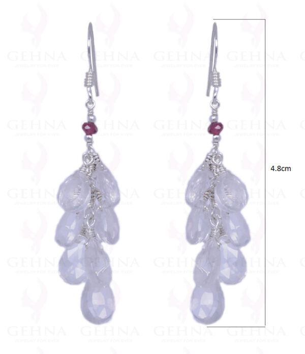 Red Garnet & Rose Quartz Gemstone Earrings Made With .925 Solid Silver ES-1345