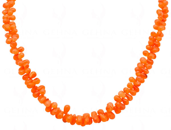 Carnelian Gemstone Almond Shaped Bead Strand Necklace NS-1346