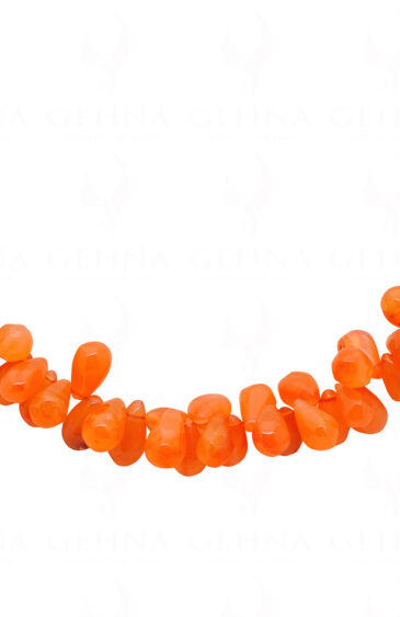 Carnelian Gemstone Almond Shaped Bead Strand Necklace NS-1346