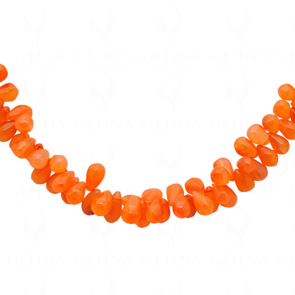 Carnelian Gemstone Almond Shaped Bead Strand Necklace NS-1346