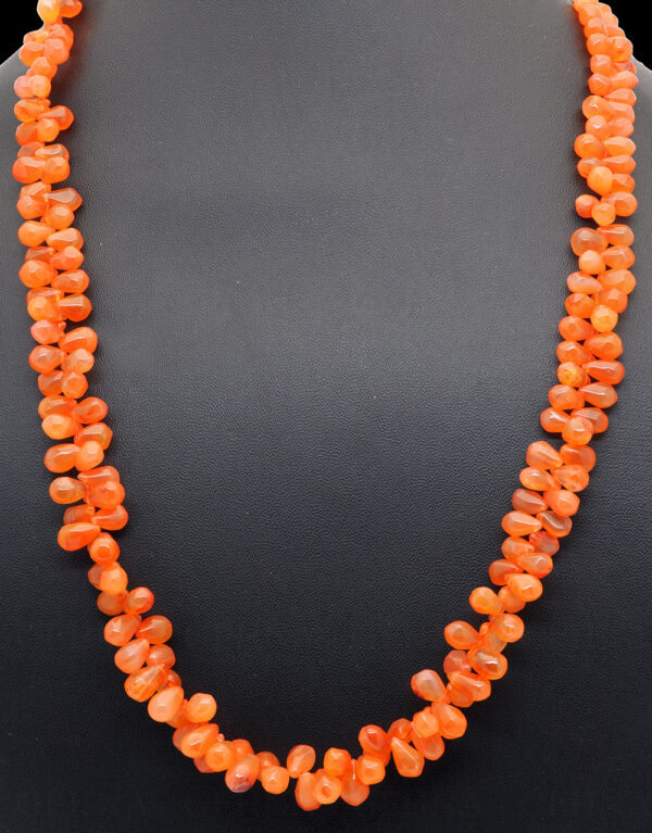 Carnelian Gemstone Almond Shaped Bead Strand Necklace NS-1346