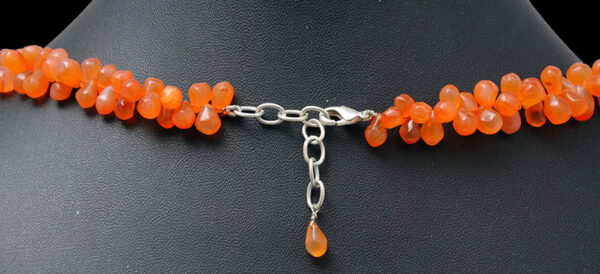 Carnelian Gemstone Almond Shaped Bead Strand Necklace NS-1346