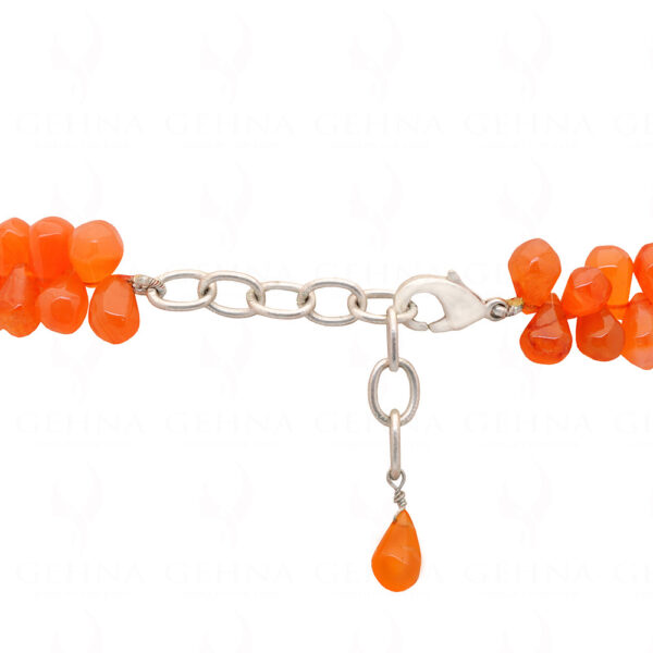 Carnelian Gemstone Almond Shaped Bead Strand Necklace NS-1346