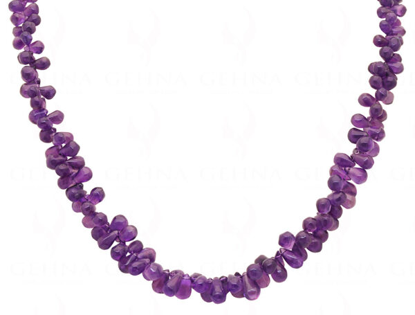 Amethyst Gemstone Teardrop Shaped Bead Strand Necklace NS-1347