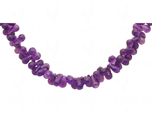 Amethyst Gemstone Teardrop Shaped Bead Strand Necklace NS-1347