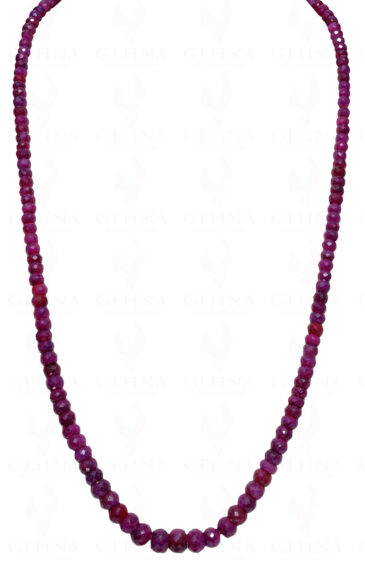 26″ Inches Ruby Gemstone Faceted Bead Necklace NP-1348
