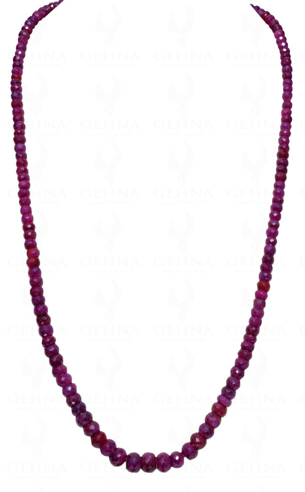 26" Inches Ruby Gemstone Faceted Bead Necklace NP-1348