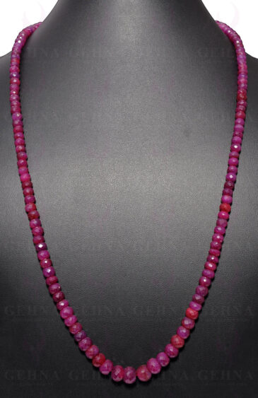 26″ Inches Ruby Gemstone Faceted Bead Necklace NP-1348