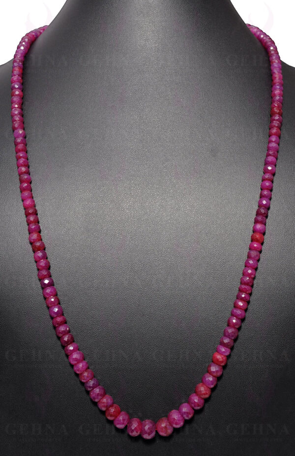 26" Inches Ruby Gemstone Faceted Bead Necklace NP-1348