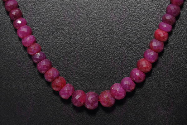 26" Inches Ruby Gemstone Faceted Bead Necklace NP-1348