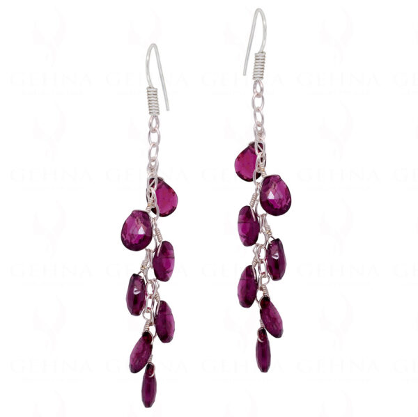 Rhodolite Garnet Gemstone Earrings Made In .925 Solid Silver ES-1349