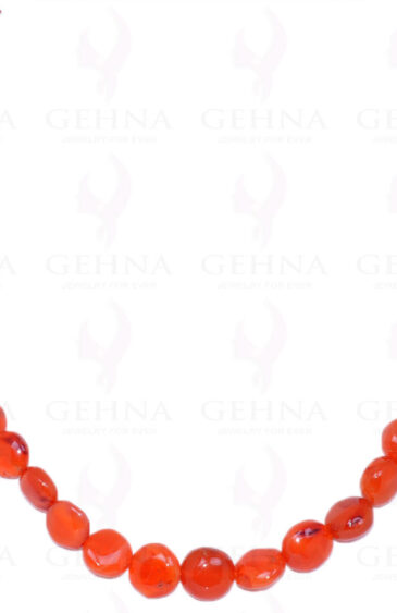 Carnelian Gemstone Round Shaped Bead Necklace NS-1349