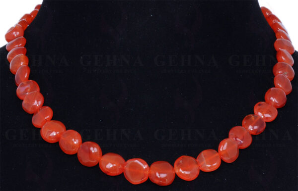 Carnelian Gemstone Round Shaped Bead Necklace NS-1349