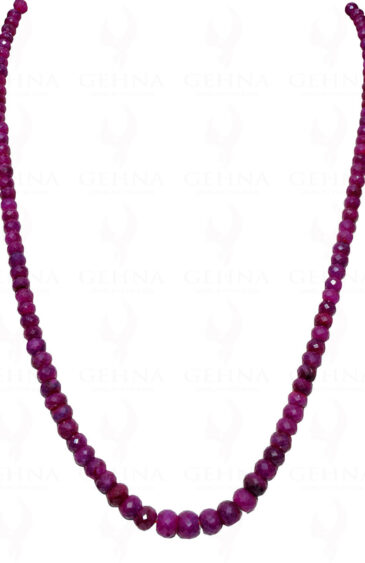 Ruby Gemstone Faceted Bead Necklace NP-1350